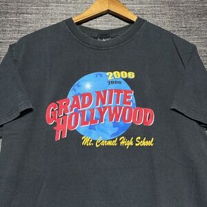Grad Nite Hollywood 2006 T Shirt Men's M Black Short Sleeve Mt. Carmel High Scho